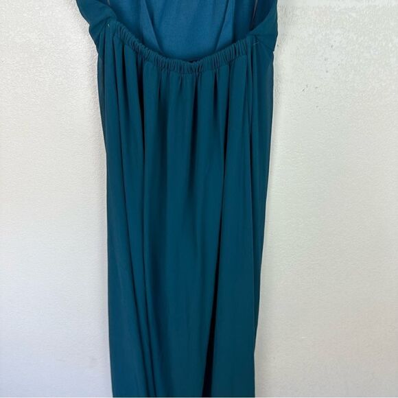 Show Me Your Mumu Teal Maxi Halter Neck Dress Slit Size small - Picture 7 of 10